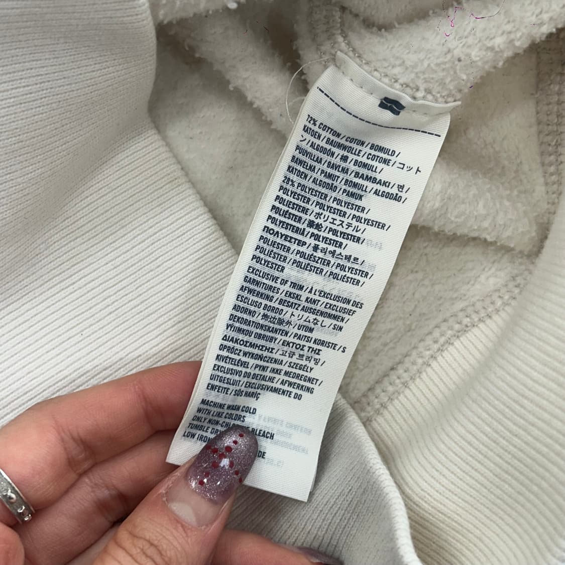 Abercrombie 아베크롬비 네이비 사이드로고 아이보리 후드집업 상품이미지8