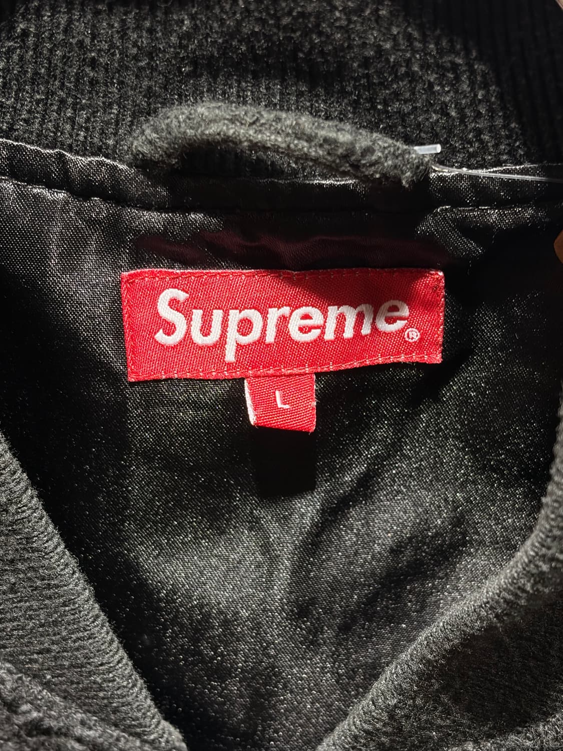 L SUPREME 슈프림 아치로고 헤어리 부클 블랙 블루종 상품이미지7