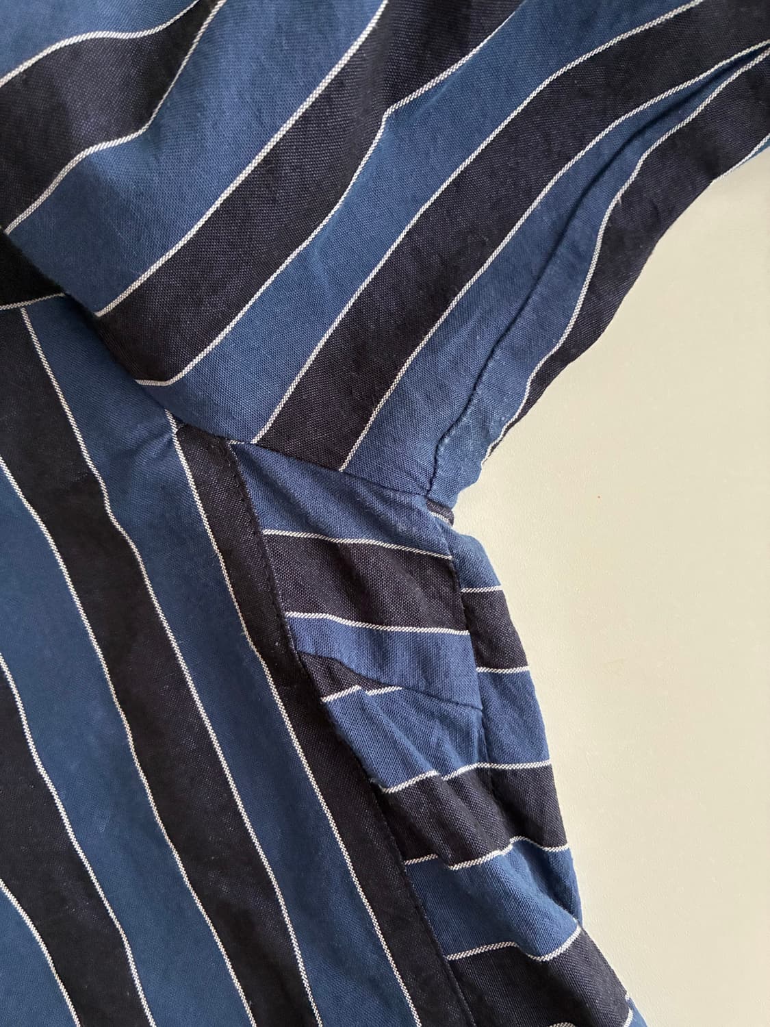 1) 마쥬 maje 스트라이프 린넨 블라우스 블루 상품이미지7