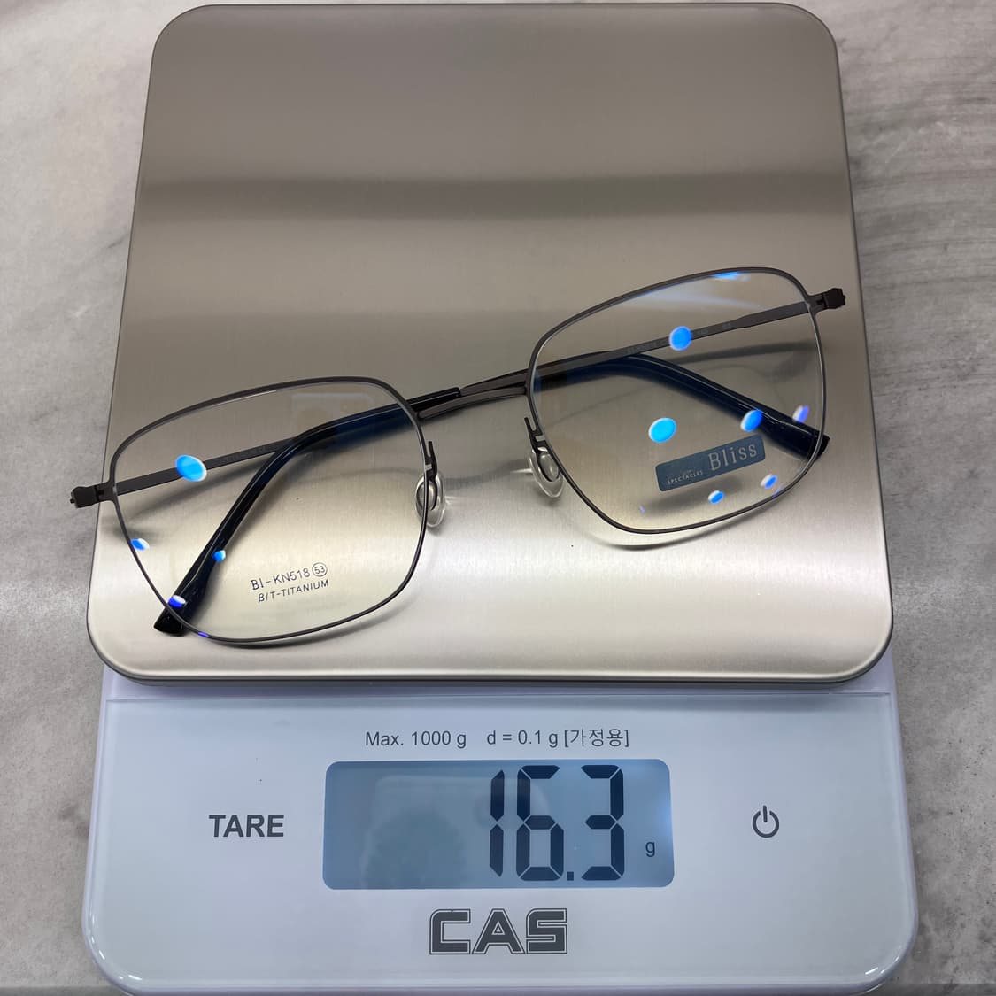 B93 블리스 Bliss 매트 실버 스퀘어 역산각 건메탈 안경 상품이미지9