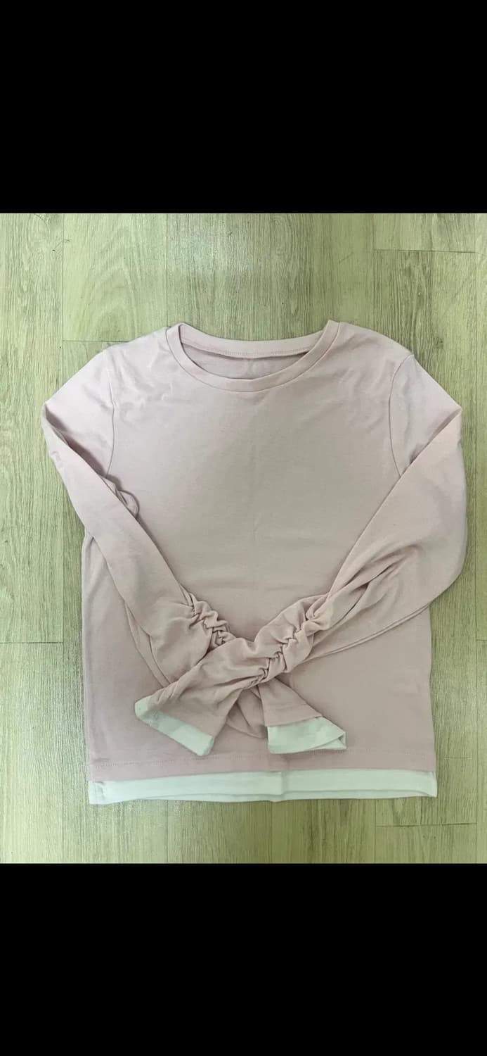 레이어드 소매셔링 롱슬리브 긴팔 티셔츠 발레코어 비스너그 상품이미지2