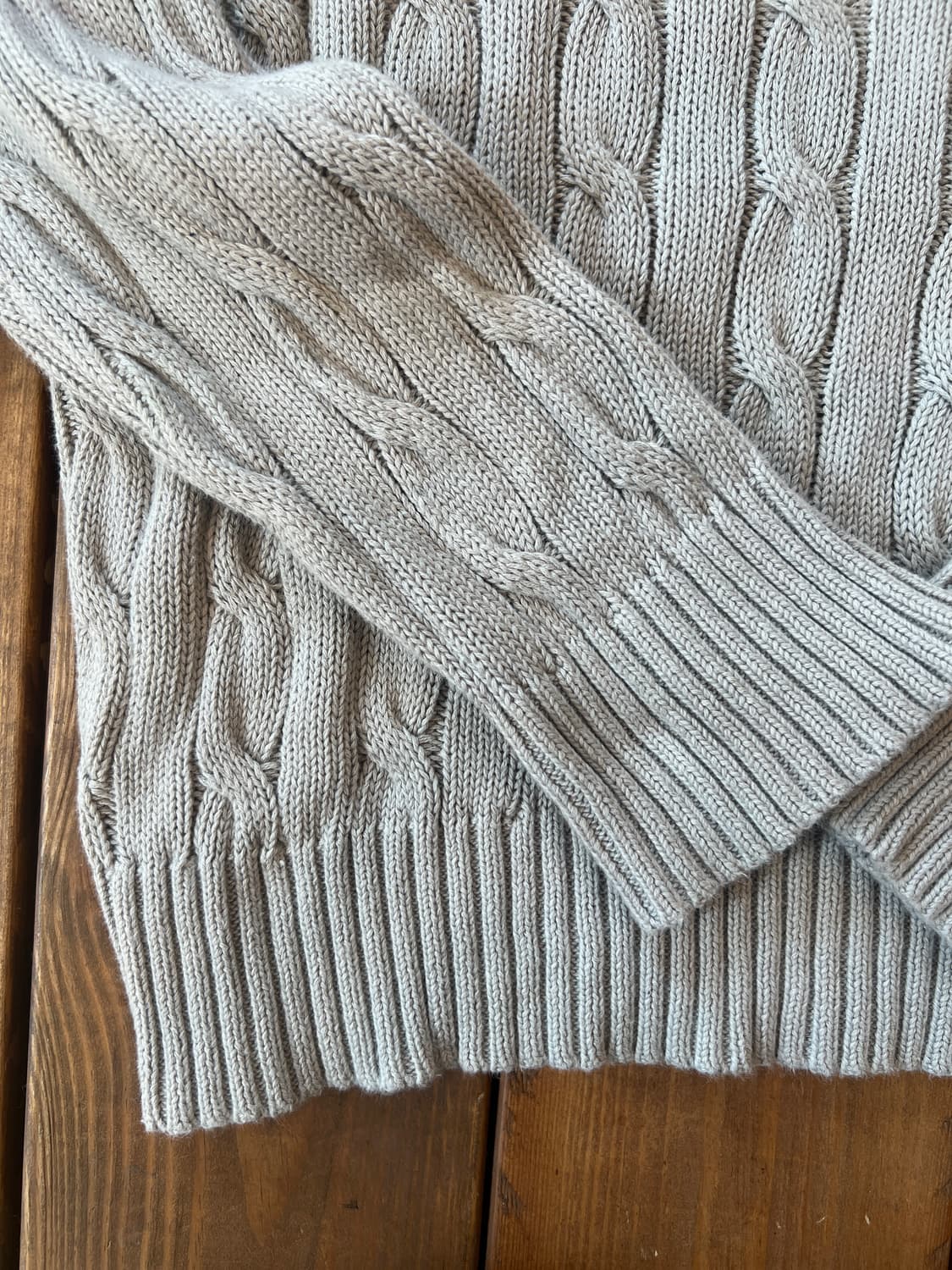 폴로 그레이쉬 베이지 꽈배기 니트 상품이미지8