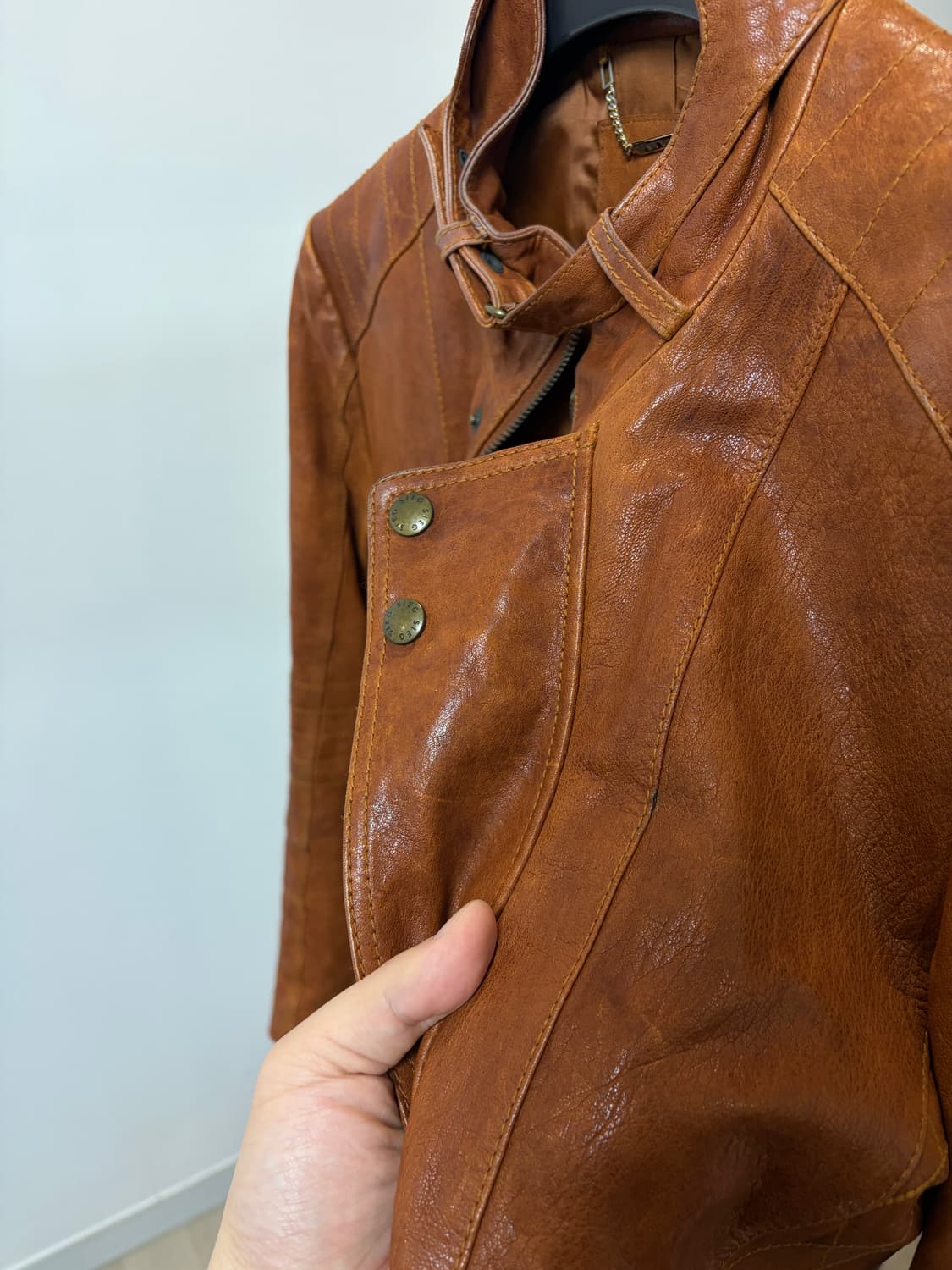 (95) sieg 지이크 브라운 양가죽 자켓 상품이미지8