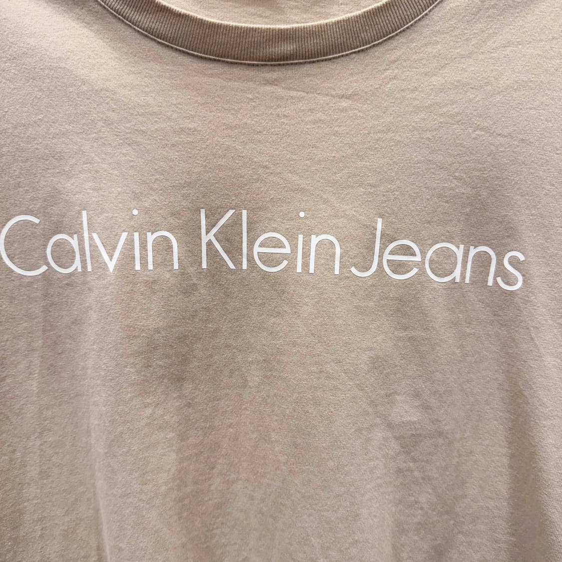 캘빈클라인 진스 반팔 티셔츠 레터링 로고 프린팅 디테일 베이지 상품이미지6