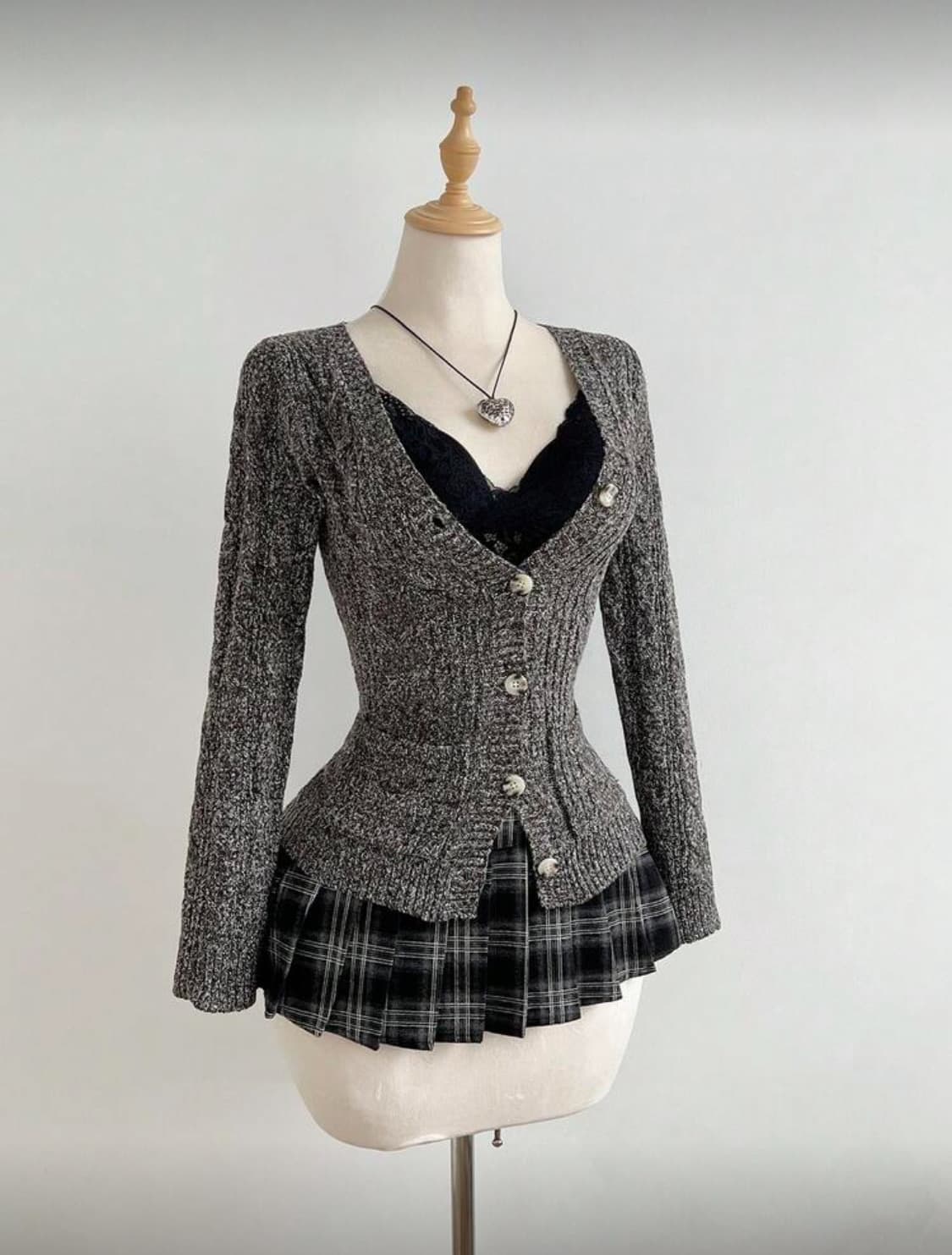 히메갸루 오네갸루 공겜여주 고스 딱붙핏 로걀 가디건 모리걸 하구미 상품이미지1