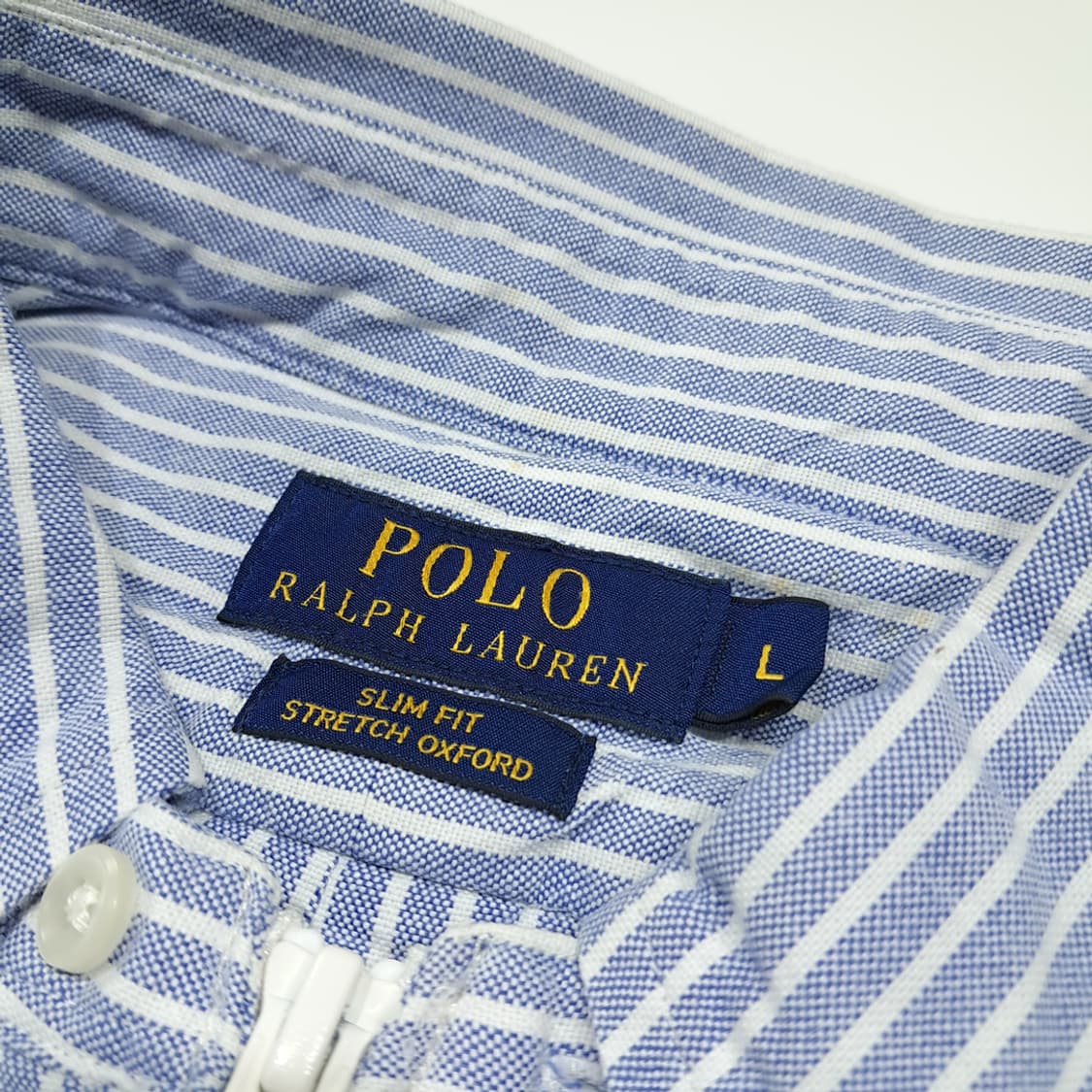 CL990 폴로 스트레치옥스포드 클래식블루 스트라이프 크롭셔츠 상품이미지3