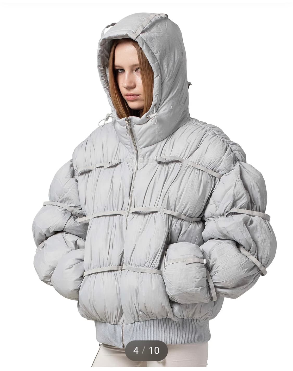 racerworldwide 레이서월드와이드 그레이 푸퍼 패딩 L사이즈 상품이미지4