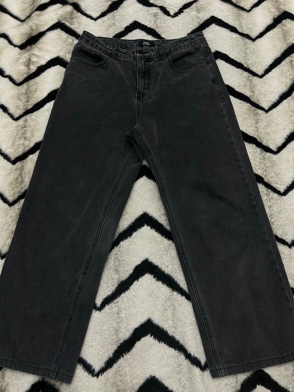 [32]무신사스탠다드 와이드 데님팬츠/워시드블랙 상품이미지1