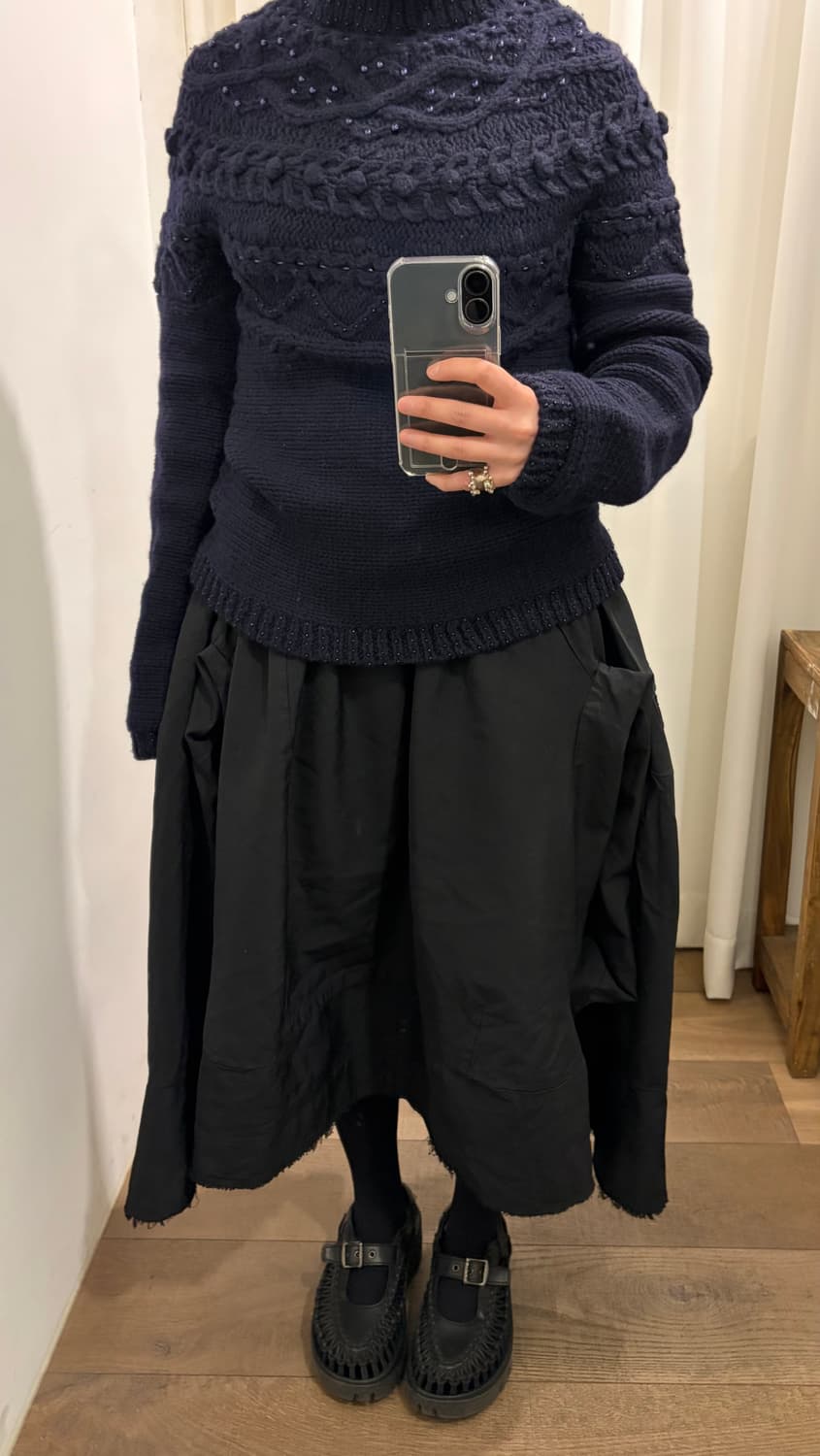 Beads Cape Fit Cable Knit 상품이미지3