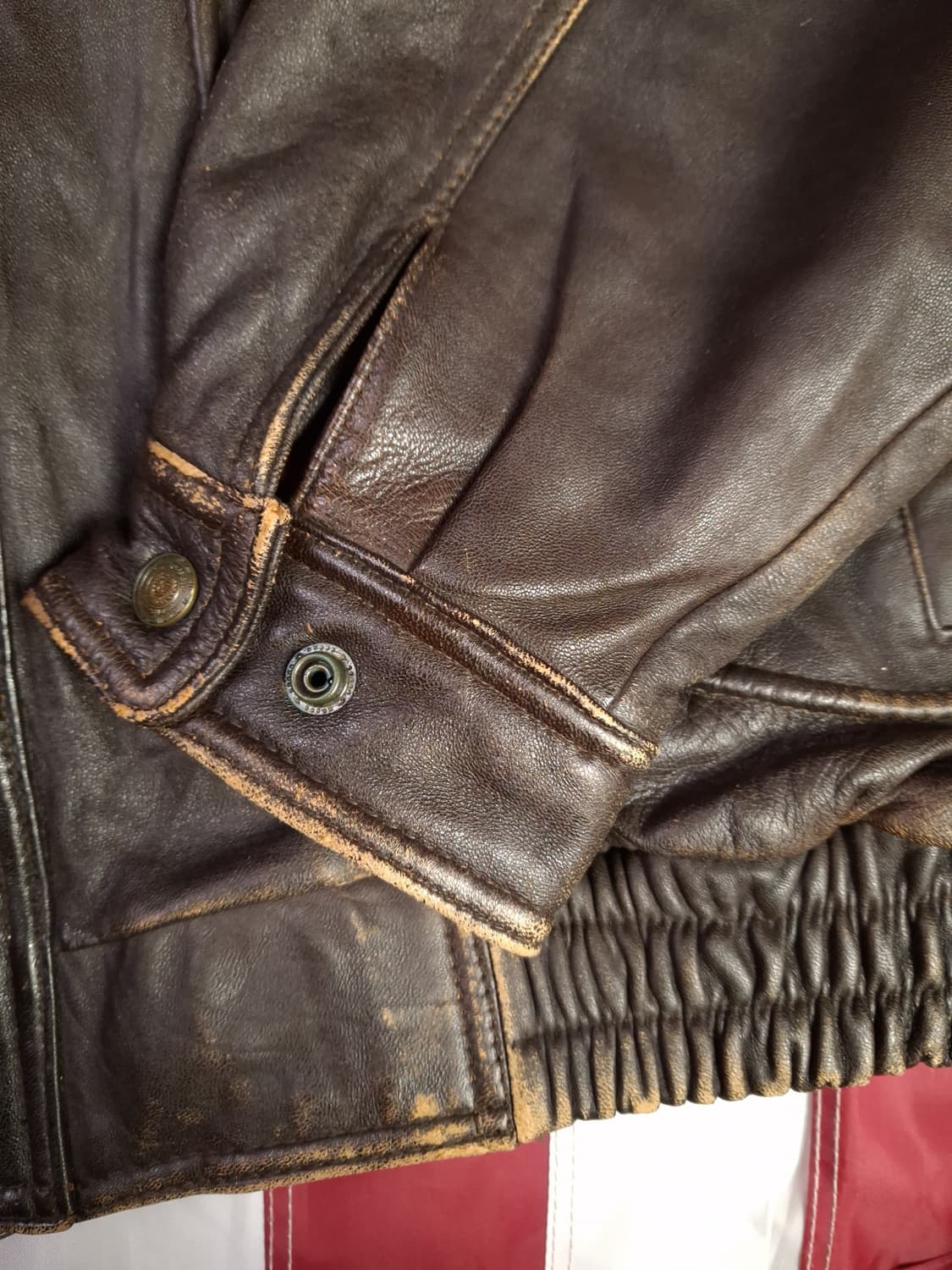 90's 일본판 ZUFLOLO 리얼레더 봄버 자켓 상품이미지5