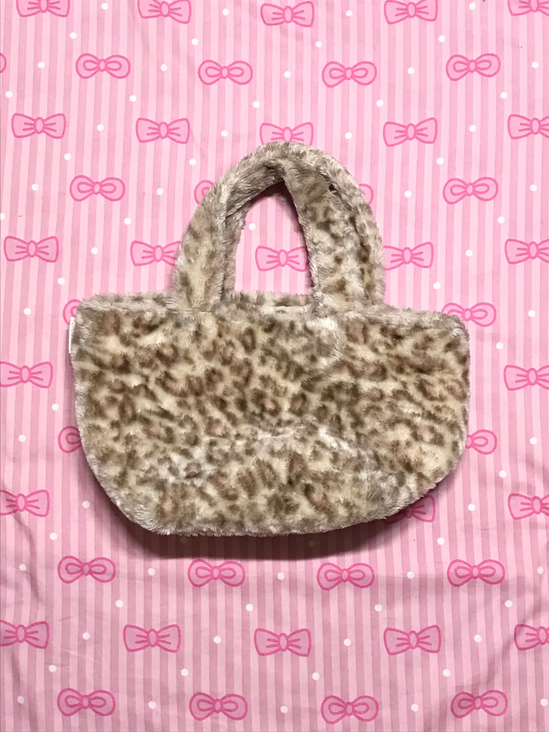 Rootote 핑크 레오파드 퍼 토트백 갸루가방  상품이미지1