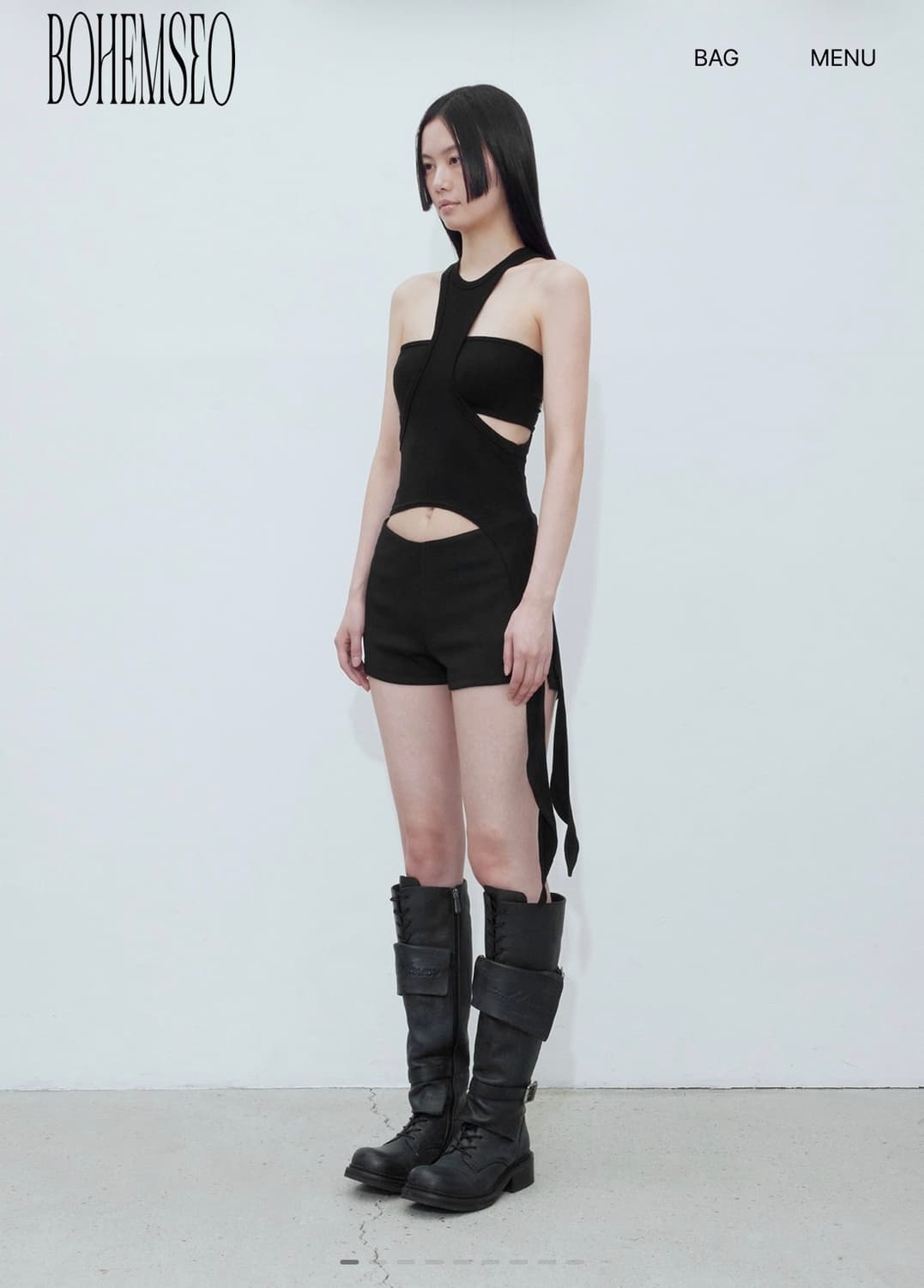 보헤미안서울 trimmed tank top black 상품이미지1