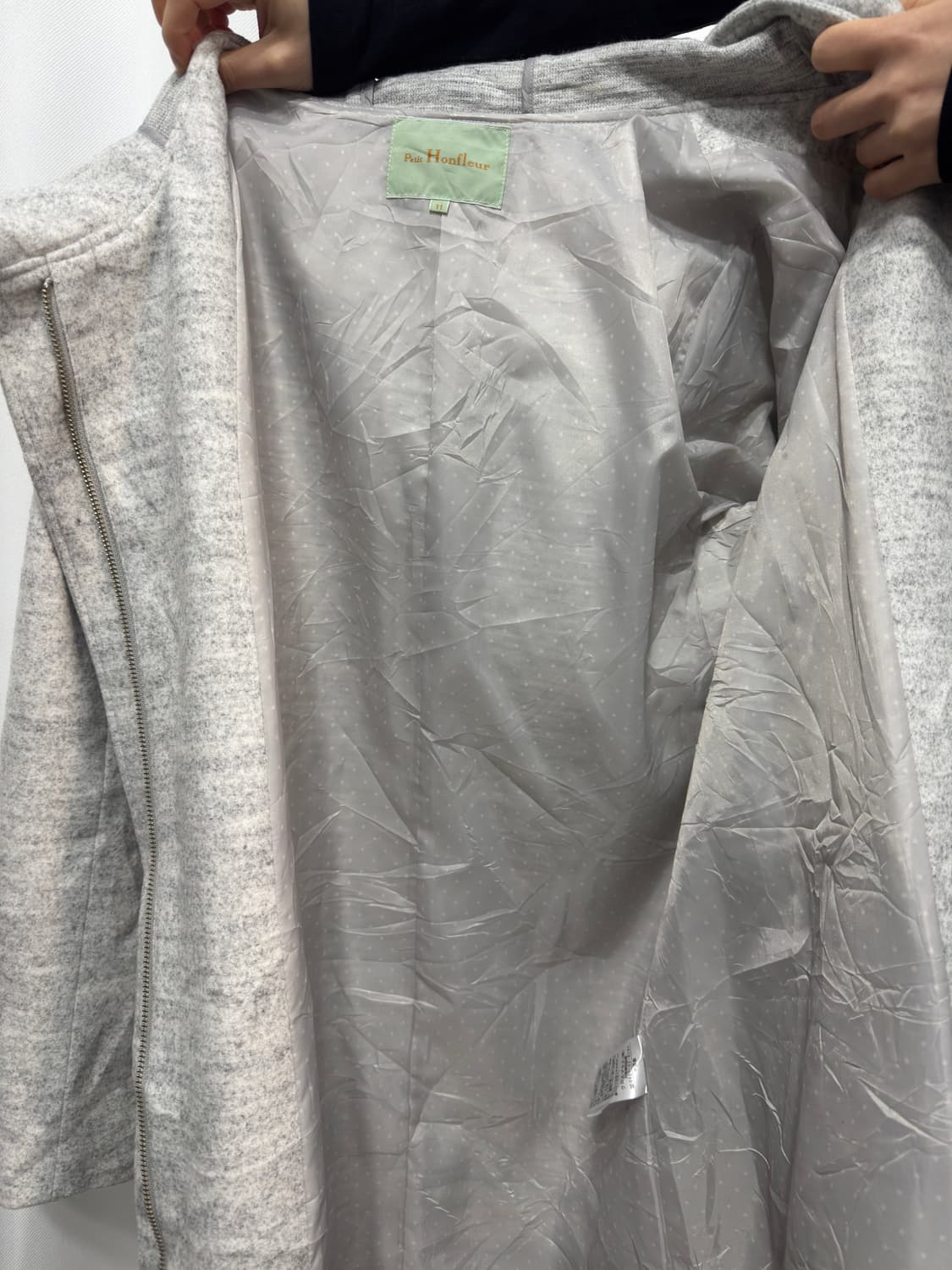 soft gray hood coat 상품이미지6