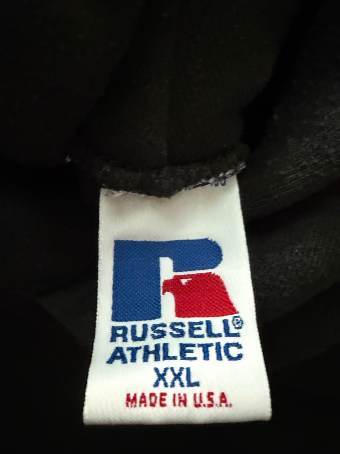 90's 러셀 USA 2XL 블랙 후드 상품이미지4