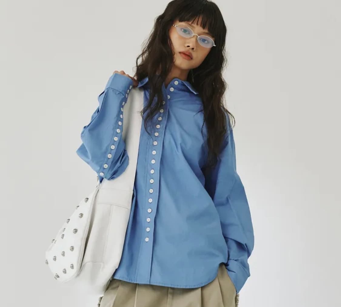 플리즈프로젝트 paper button shirt 상품이미지2