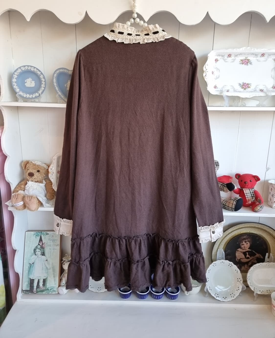 axes femme(악시즈팜므) 초코 크림 프릴 레이스 원피스 상품이미지5