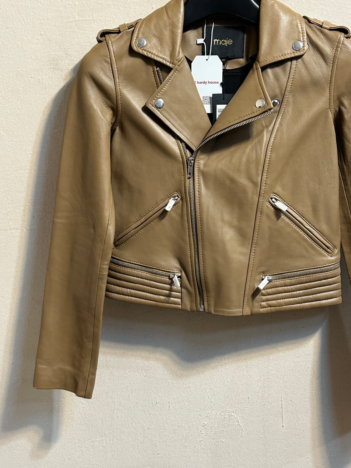  (deadstock) 마쥬 크롭 라이더 레더 자켓 상품이미지4