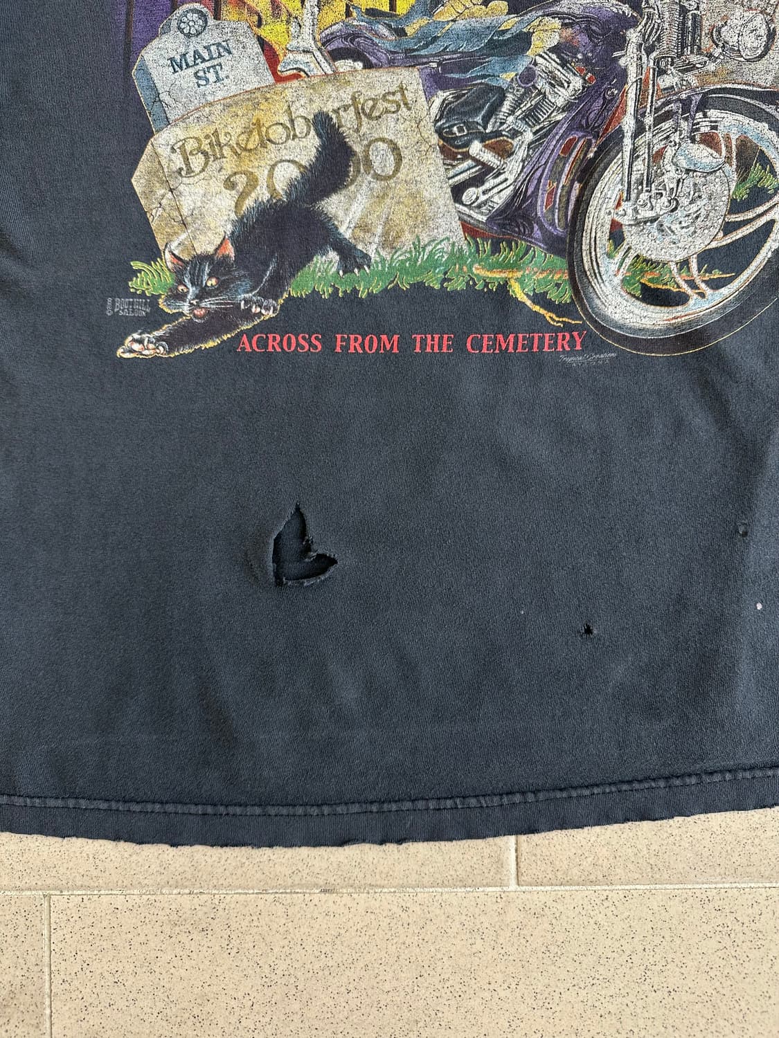 00s 빈티지 바이커 티셔츠 XL 디스트레스드 Boothill saloo 상품이미지5
