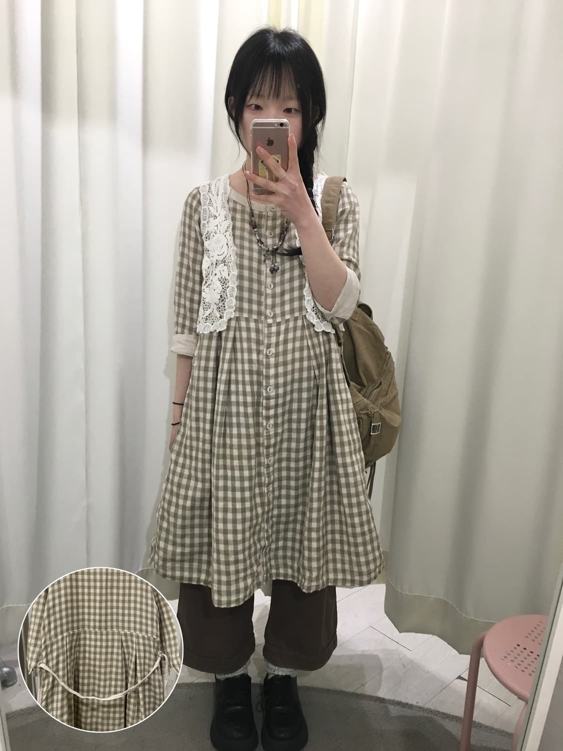 midori check onepiece 상품이미지1