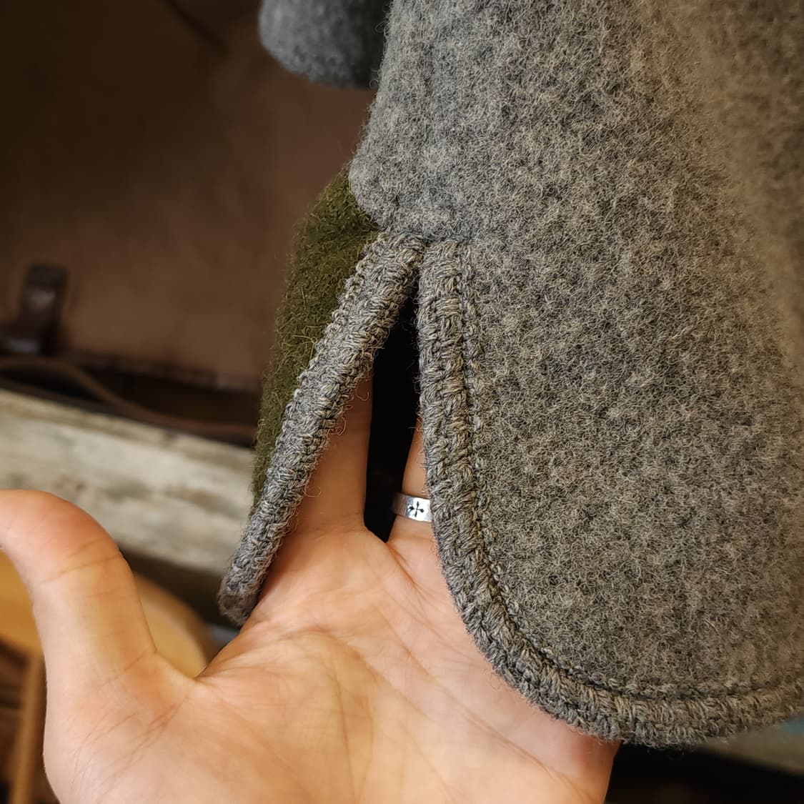 90s 기스바인 프렌치 울 니트 코트 오스트리아 티롤 코트 헤비울 컨트리 상품이미지10