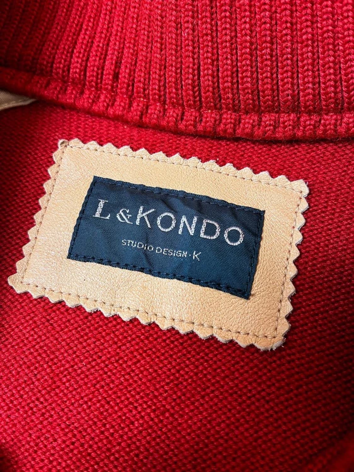 르콘도 90's 소가죽 배색 하프 집 울 스웨터 PN6450    상품이미지7