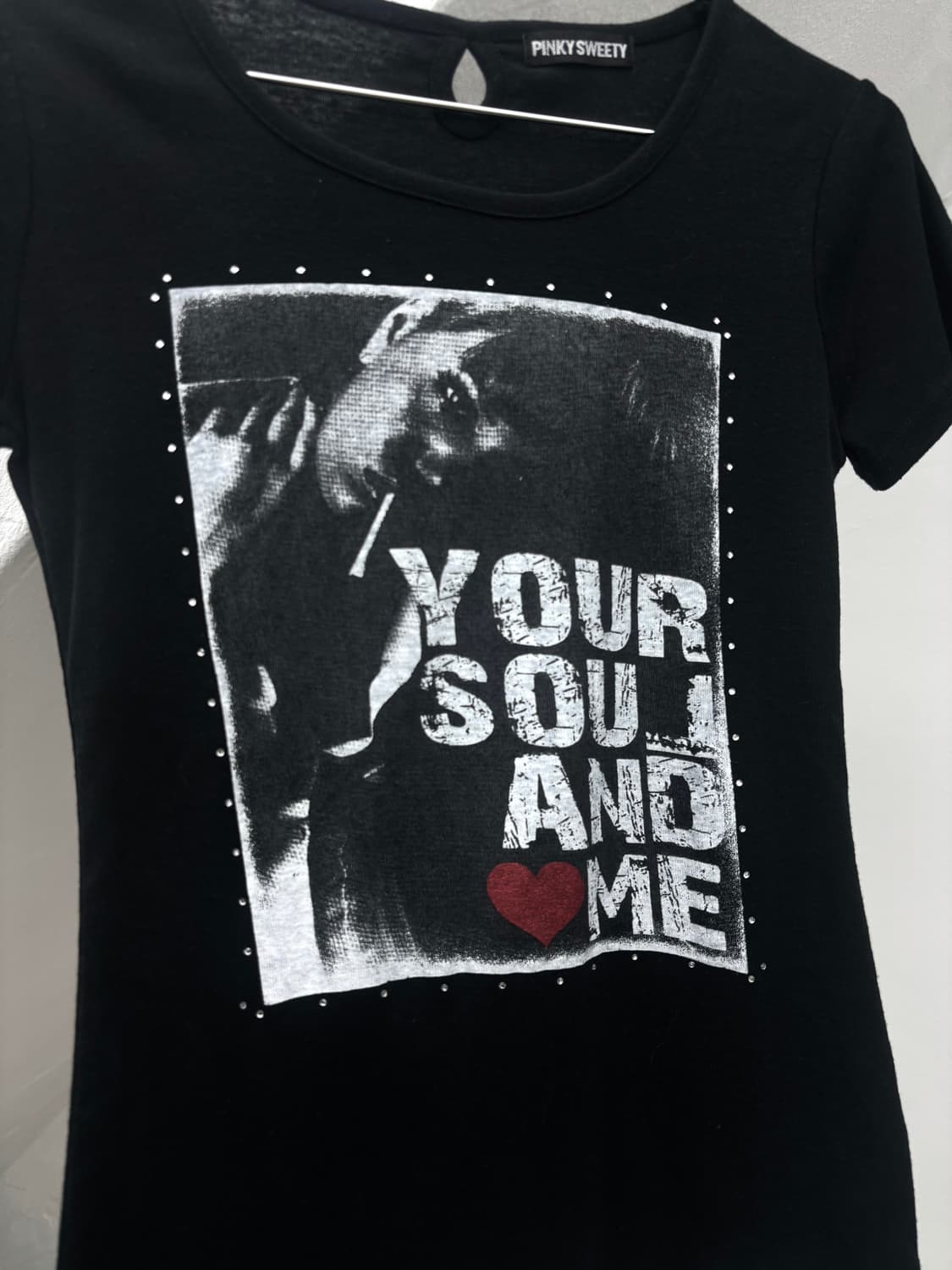 Pink sweety black punk mood top   상품이미지4