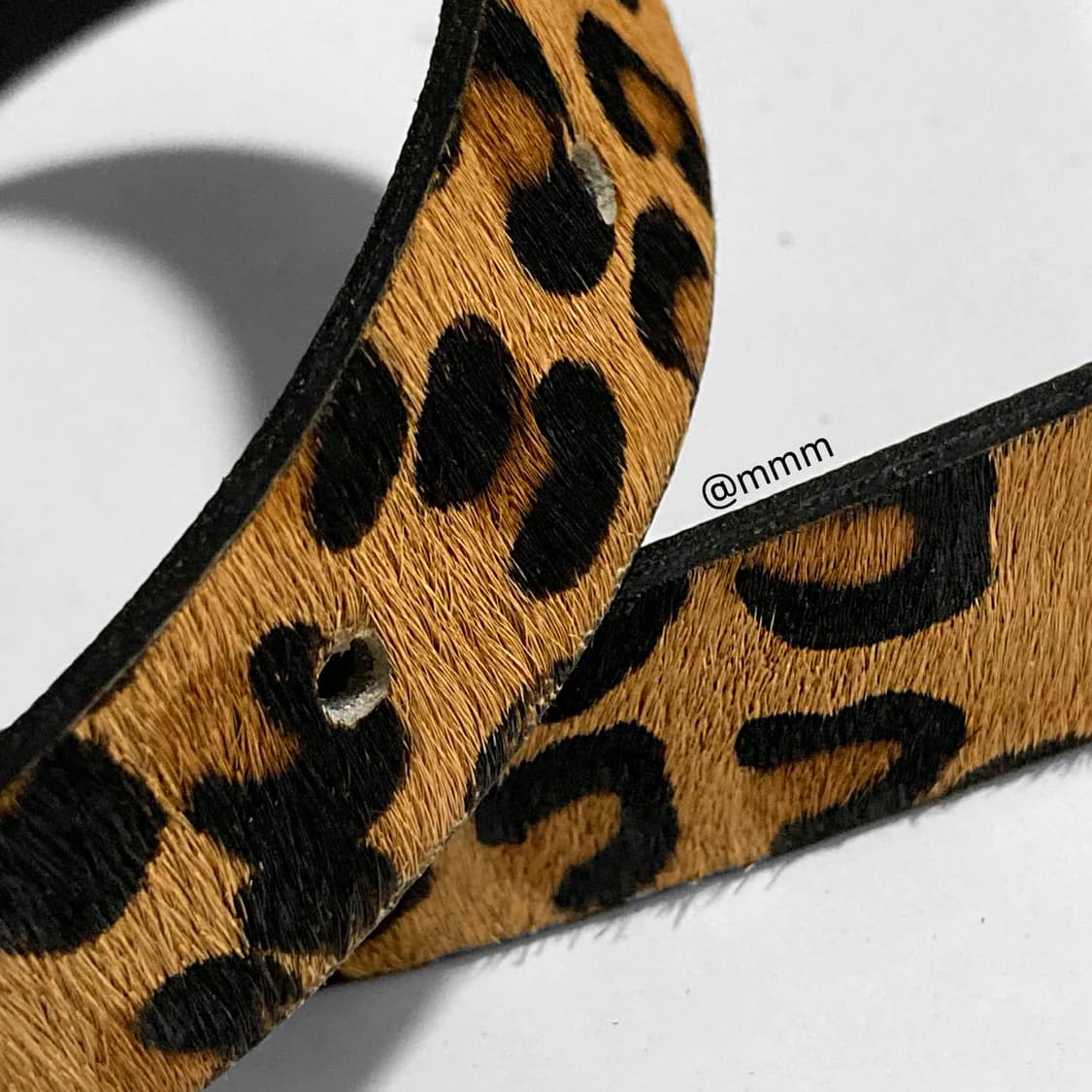 [리얼송치] 호피 레오파드 송치털 웨스턴 벨트 상품이미지2