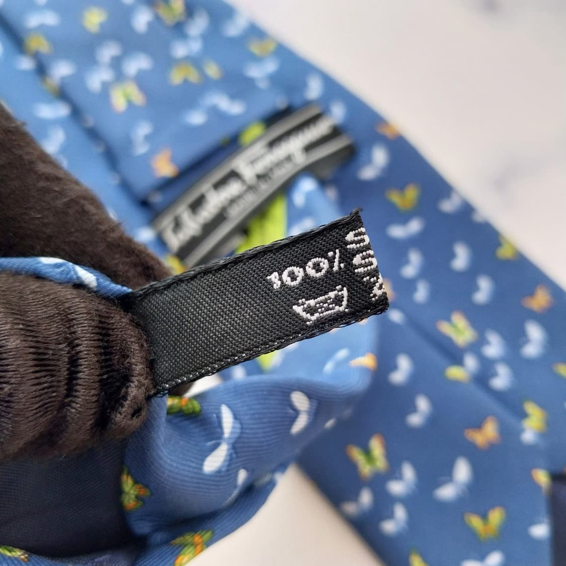 살바토레 페라가모 블루 나비 모티브 넥타이 9.5cm A등급 K2542 상품이미지6