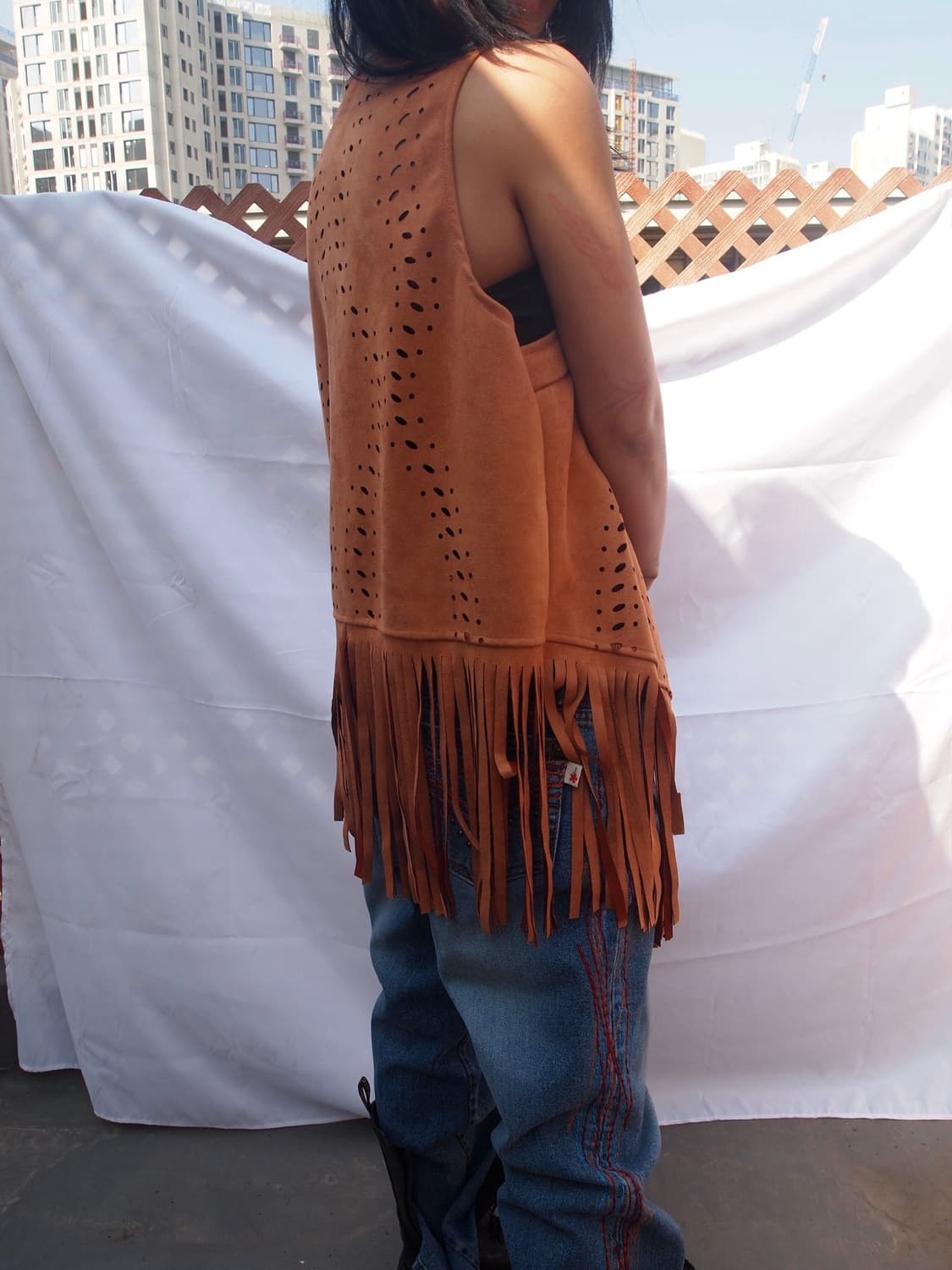 빈티지 프린지 펀칭 베스트 상품이미지5