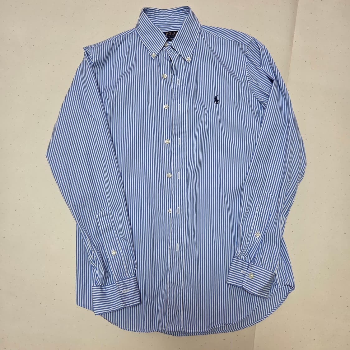 [XS] 폴로 랄프로렌 클래식핏 포플린 스트라이프 셔츠 블루 상품이미지1