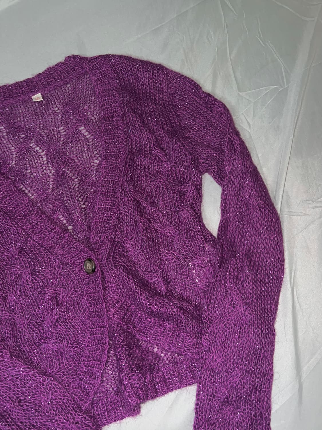 ✨vintage purple glitter cardigan✨ 상품이미지4