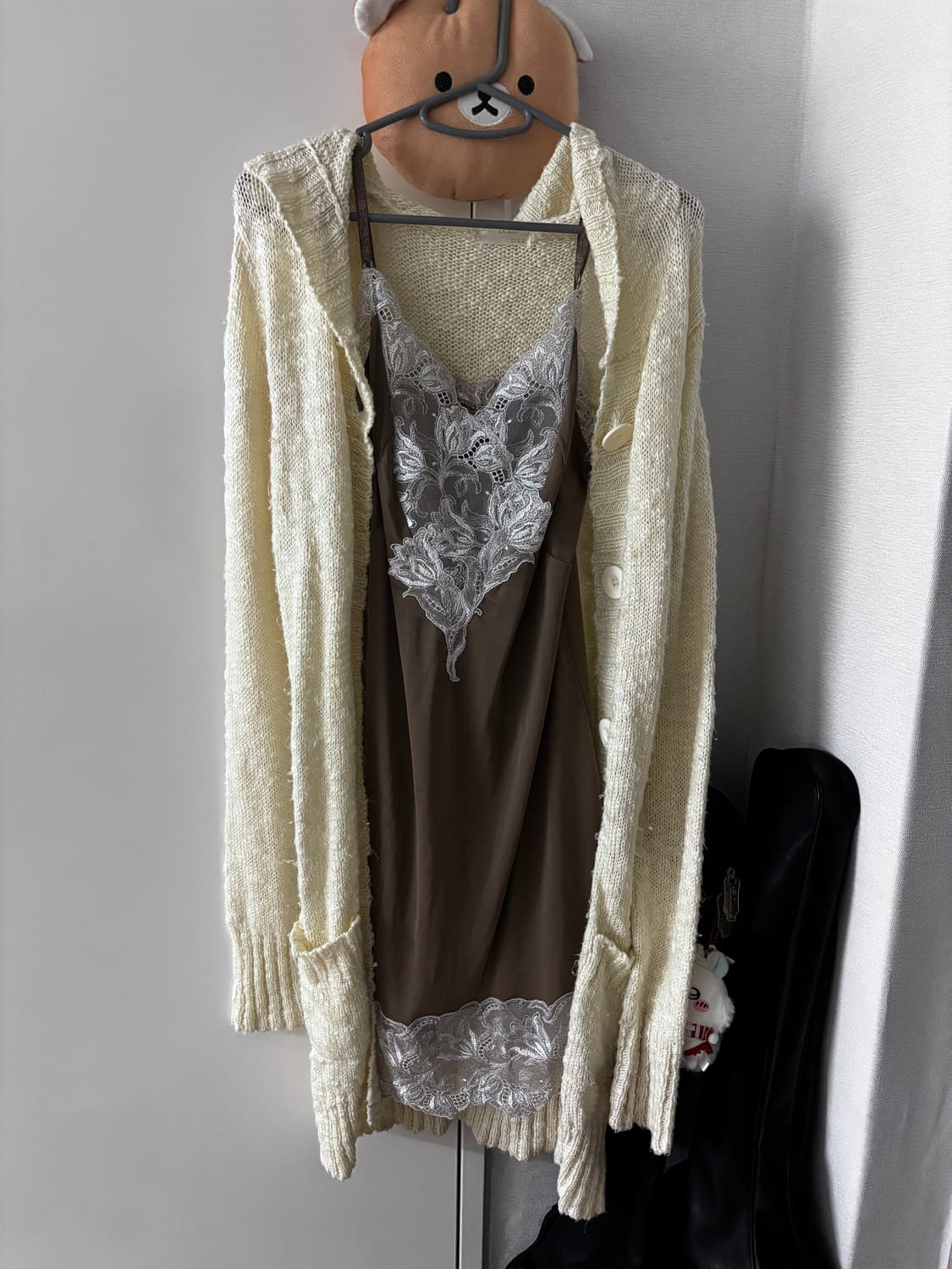 브라운 슬립 가디건 코디세트 상품이미지3