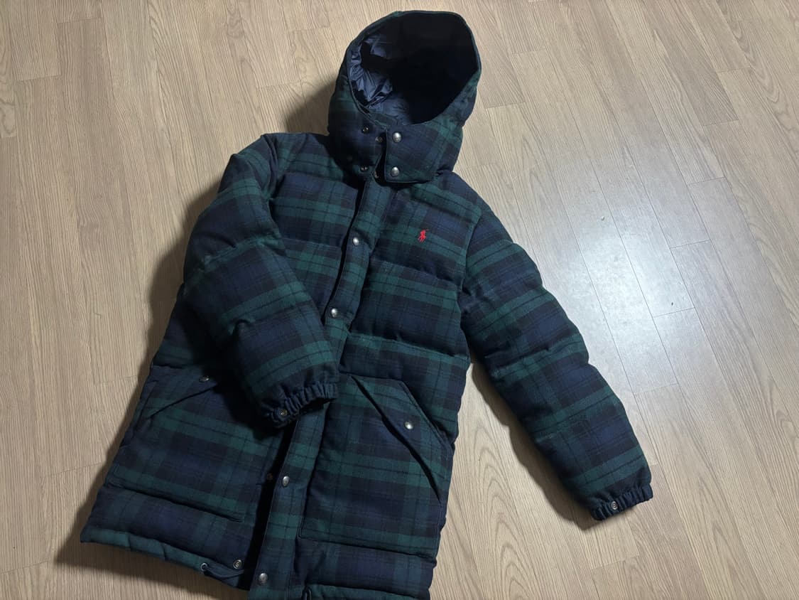 폴로 블랙와치 타탄체크 울 롱패딩코트 남여공용 상품이미지1