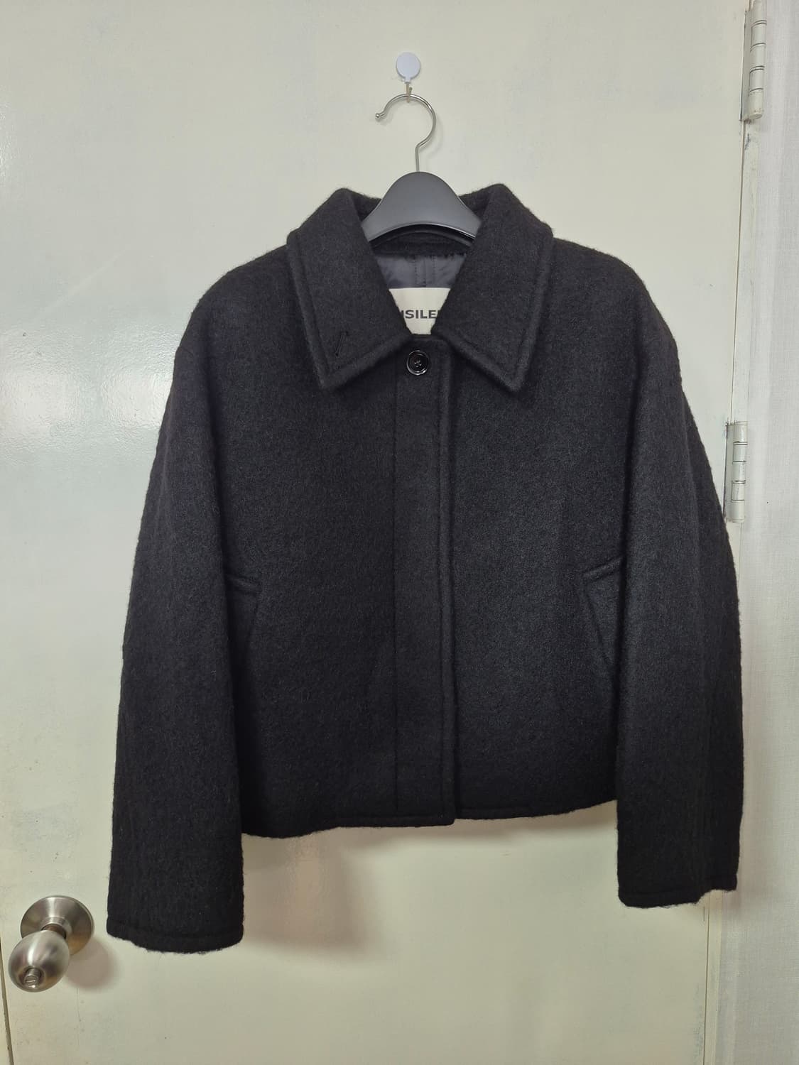 인사일런스 헤어리 알파카 하프 코트 BLACK 상품이미지5