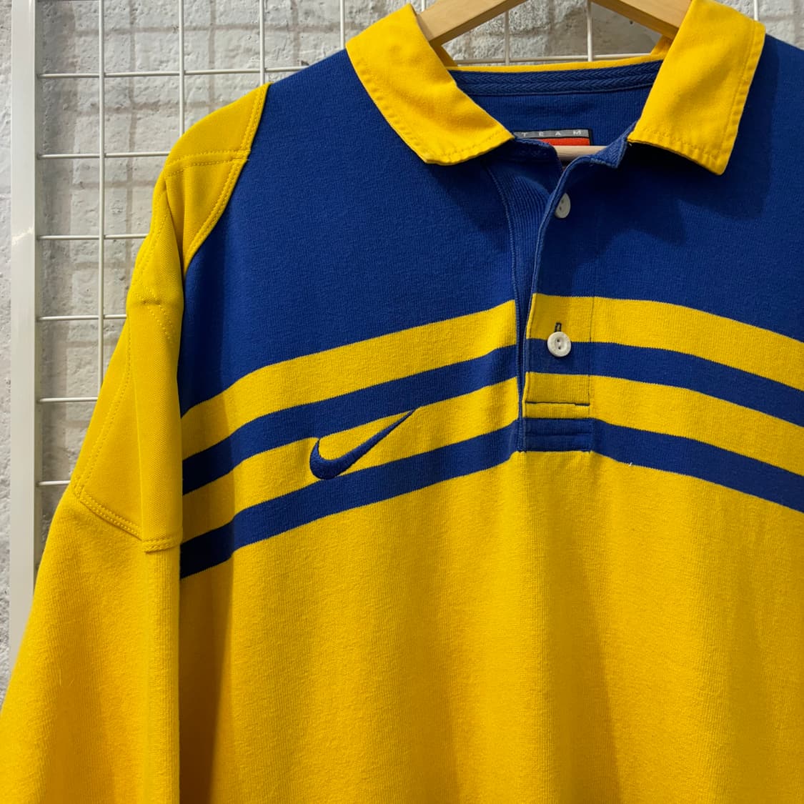 90s 나이키 올드스쿨 빈티지 배색 럭비 티셔츠 2XL 상품이미지5