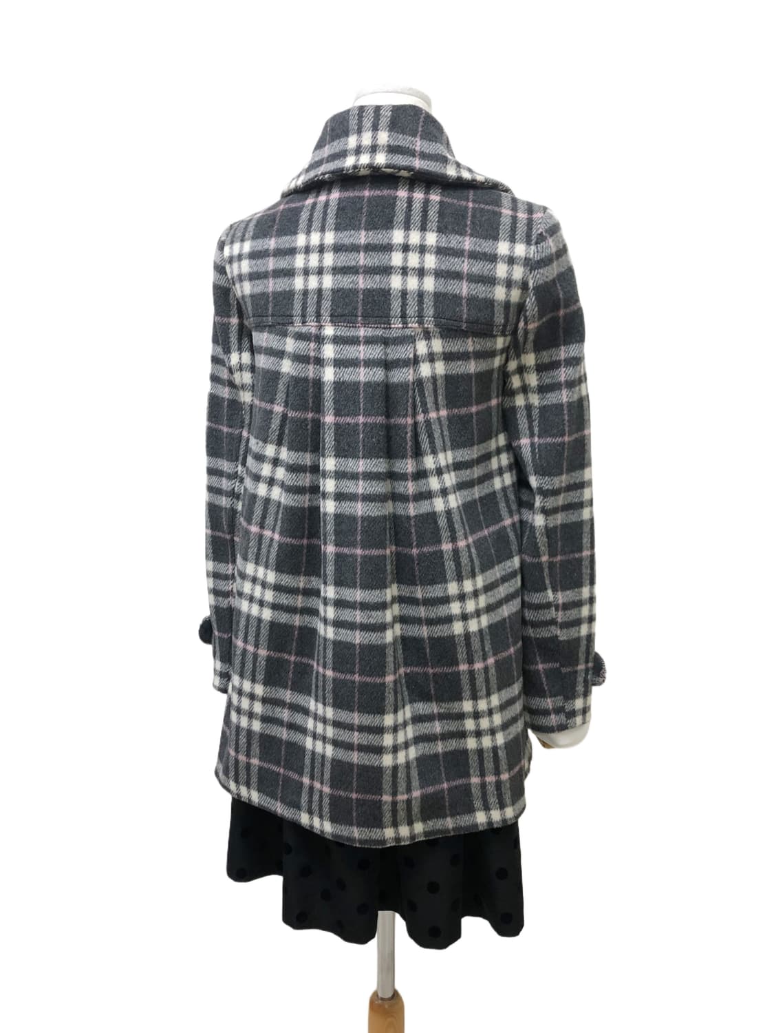 빈티지 미디 체크 코트 상품이미지8