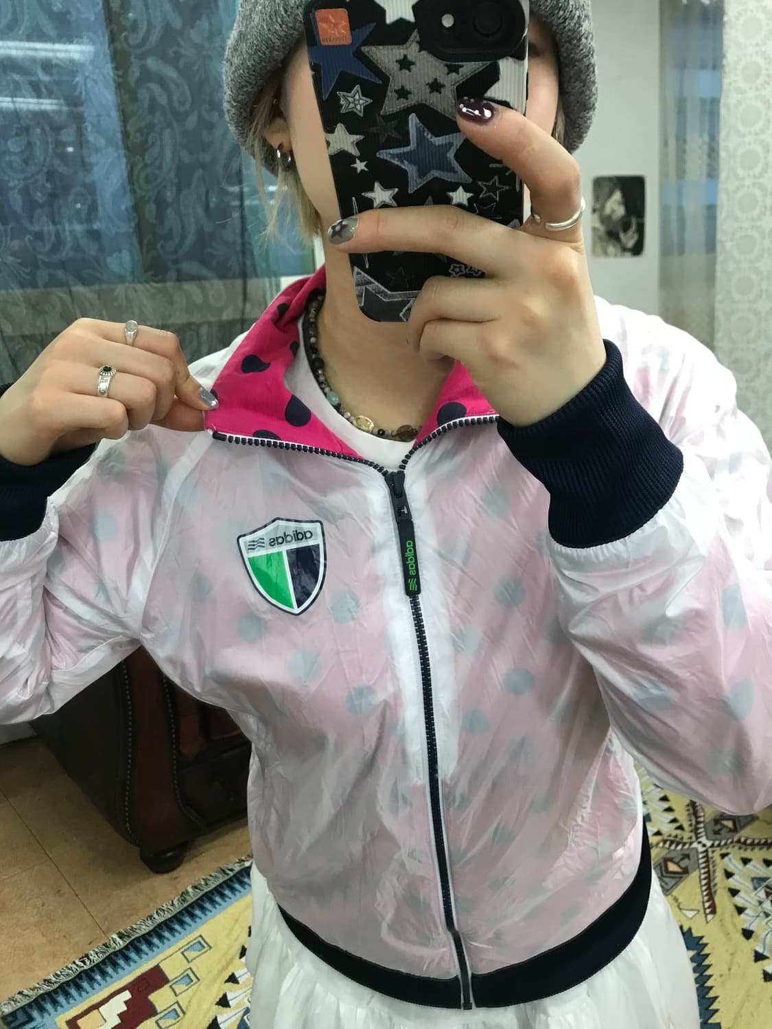 아디다스 여성 골프 도트 바람막이 자켓 (Z1033) 상품이미지3