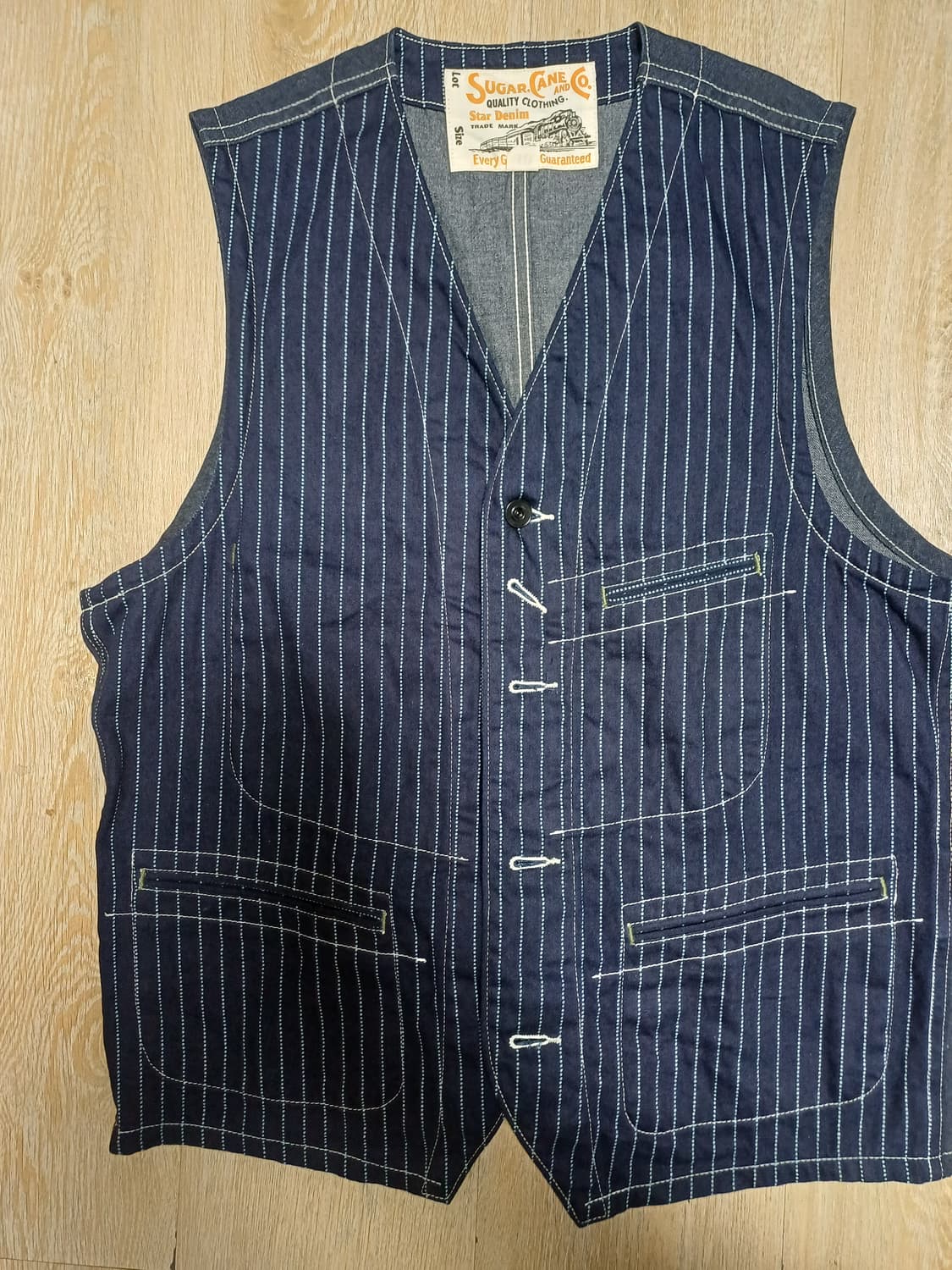 슈가케인 와바시 9oz 워크데님 베스트 40사이즈 상품이미지1