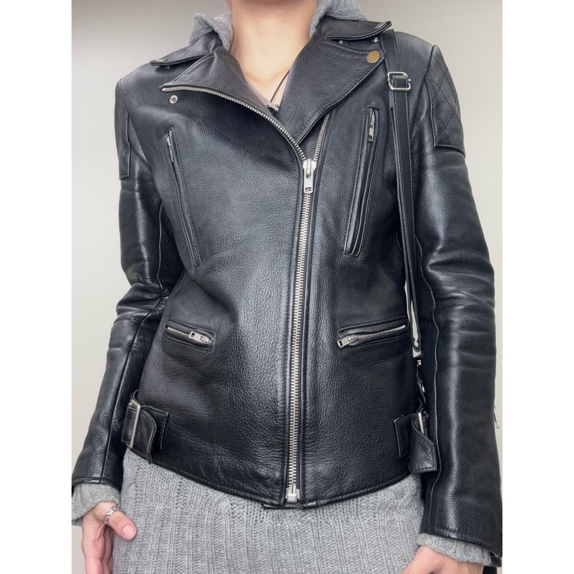 빈티지 리얼레더 가죽 라이더 자켓 상품이미지1