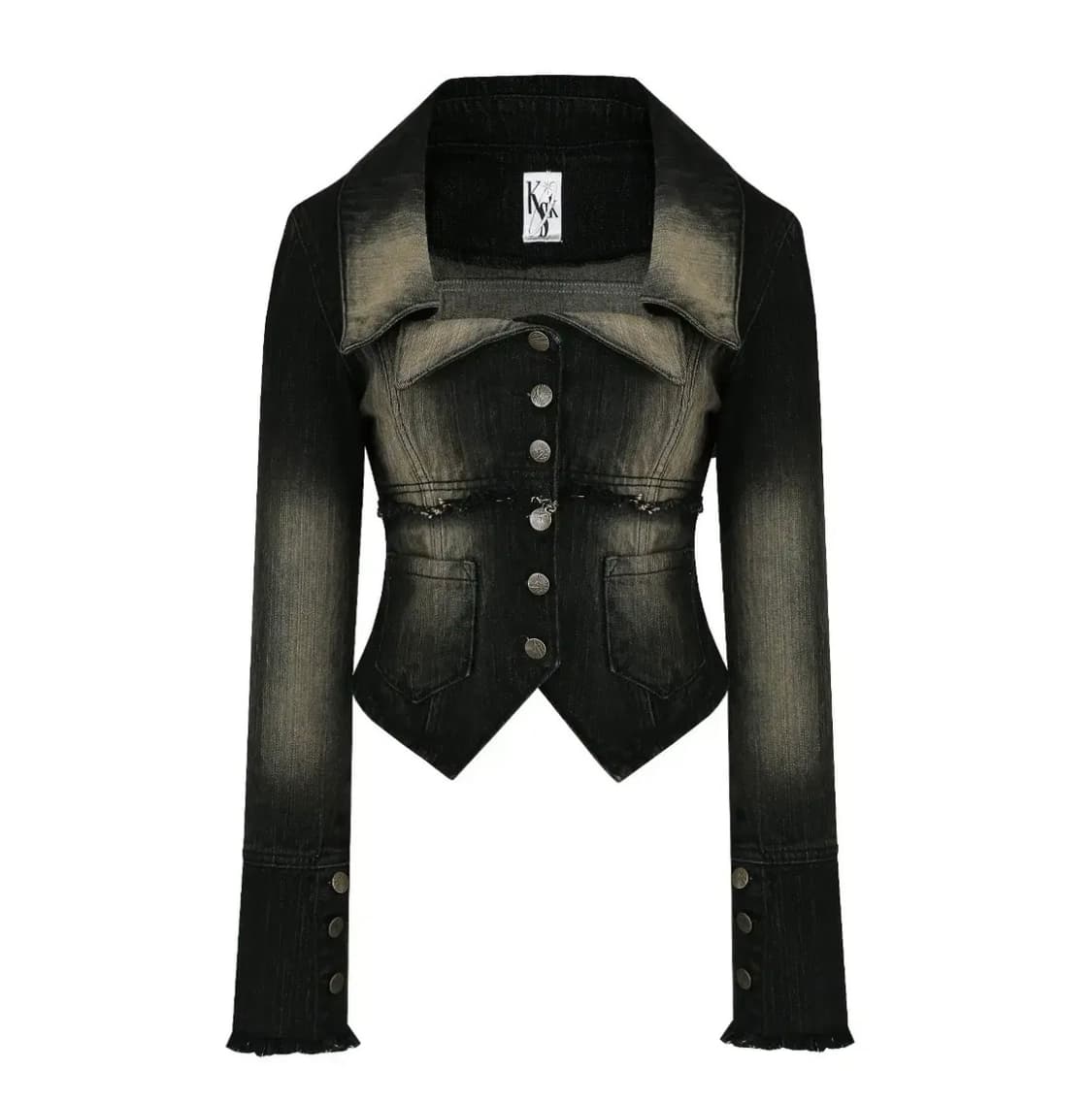 카시코 Denim Square Neck Trucker Jacket 상품이미지1