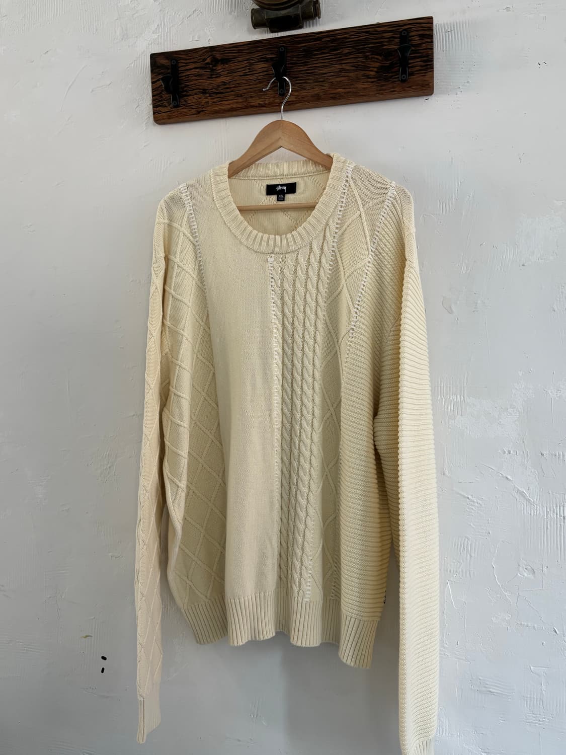 Stussy 스투시 아이보리 패치워크 스웨터 상품이미지2