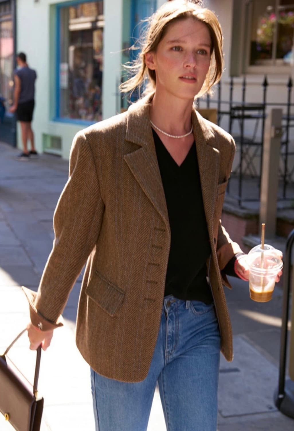 앤유 쇼디치 클래식 울 자켓 (브라운 S) 상품이미지2