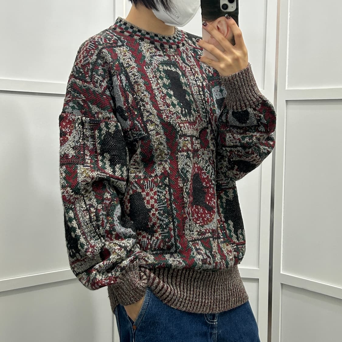 미쏘니 패턴 니트 상품이미지2