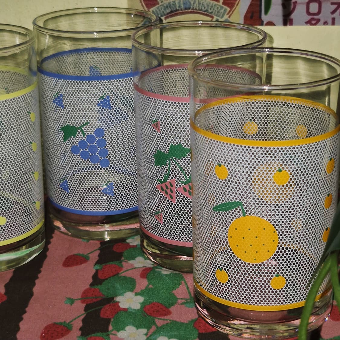 80s 아데리아 레트로 과일 픽셀 글라스 1p 상품이미지8