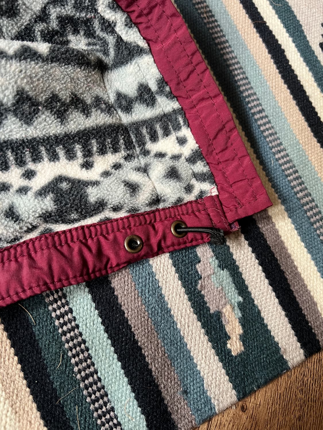 [XL]90's 엘엘빈 USA 나바호 플리스 라이닝 웜업 자켓 상품이미지5