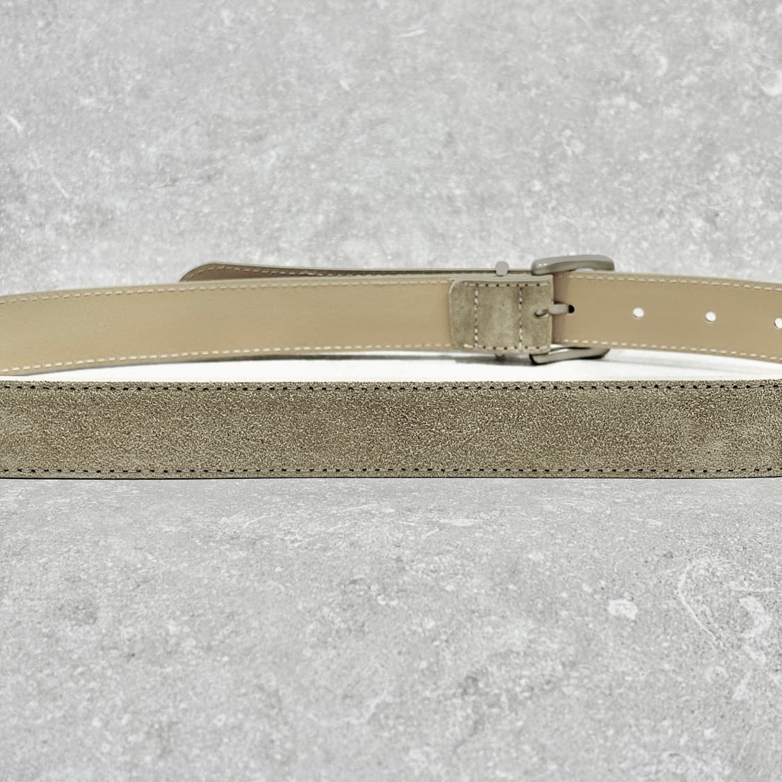 Oribell 새틴 실버 버클 이탈리아 스웨이드 소가죽 베이직 벨트 상품이미지5