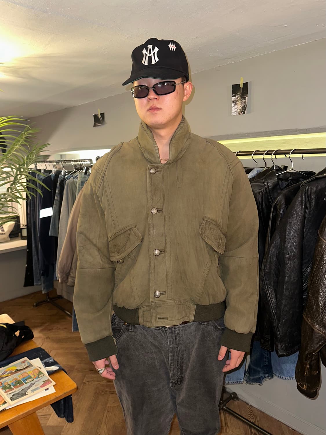 90’s Japanese shell-leather rider bomber 상품이미지2