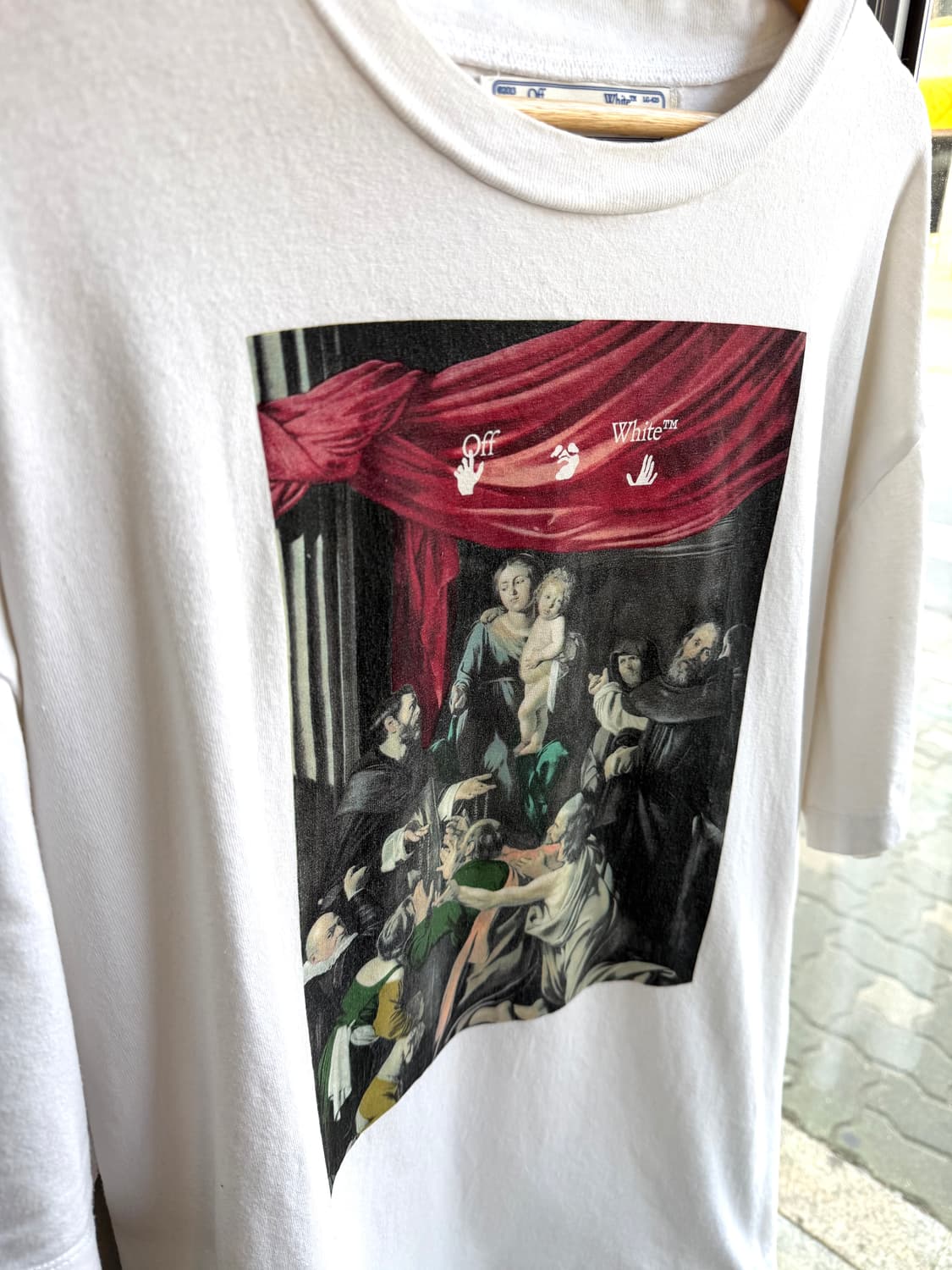 L/ 오프화이트 카라바지오 스프레이드 오버핏 반팔 상품이미지6