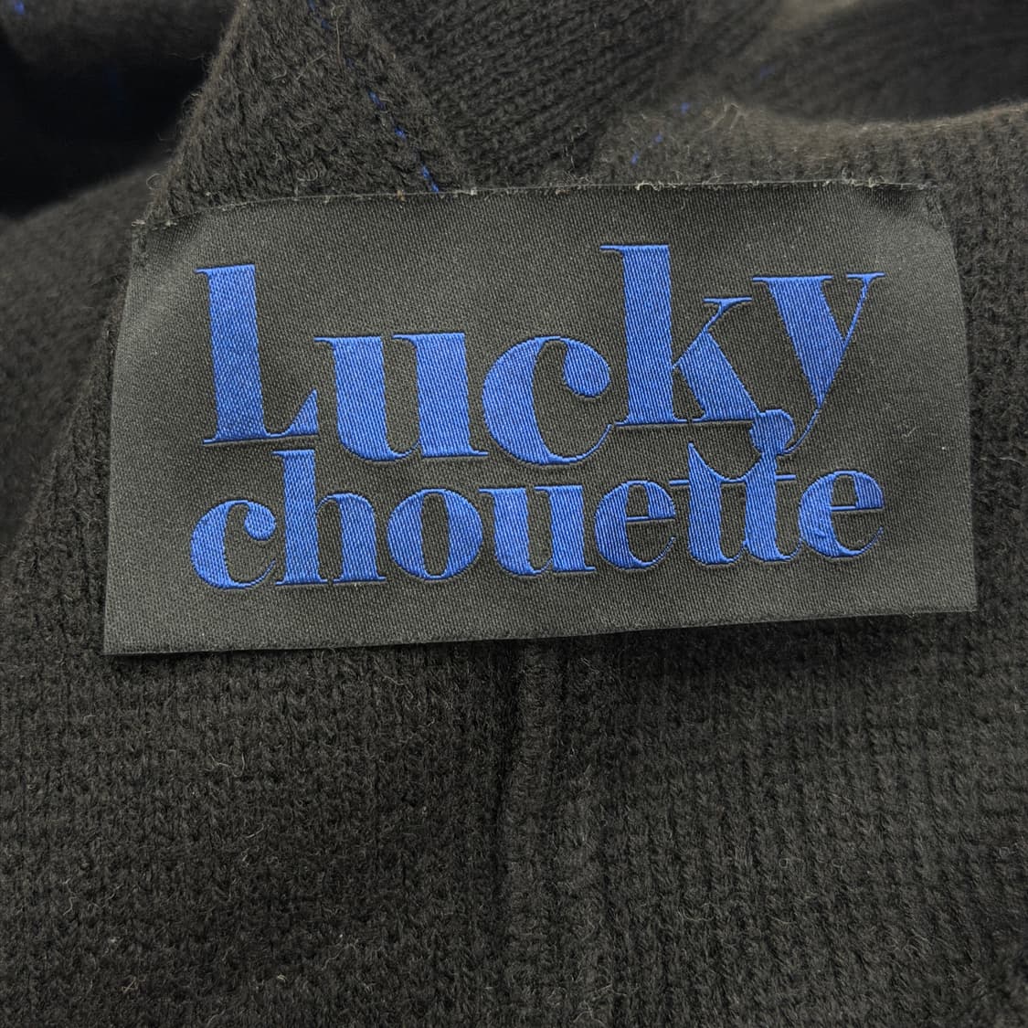 럭키슈에뜨 스티치 니트 점프수트 바지 블랙 블루 상품이미지4