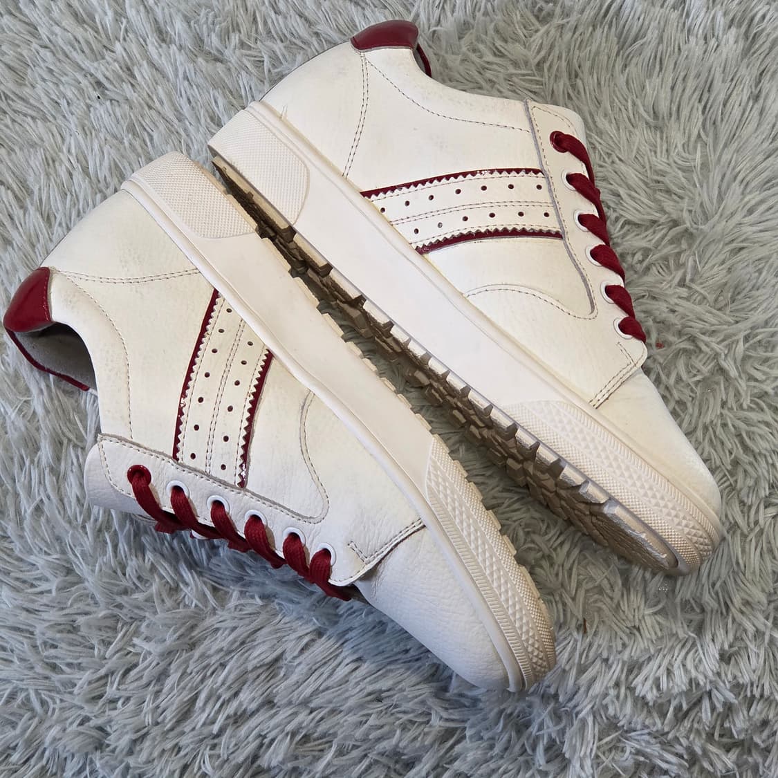 3q-2:니콜리 피지오 이탈리 가죽 스니커즈 화이트-레드 (245mm) 상품이미지7